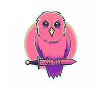 13cmx10.1cm for Wisdom Sunset Owl Sword Car Stickers Cartoon Surfboard Anime Decal