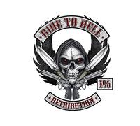 13cmx10.4cm for Bikers Ride to Hell Decal Personality Scratch Proof Motocycle Helmet