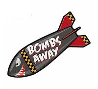 13cmx10.4cm for Bombs Away Rocket Shark Car Sticker Windshield Trunk Decal Refrigerator