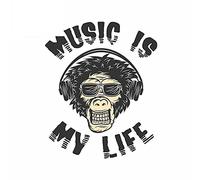 13cmx10.5cm for Music is My Life Monkey Van Car Stickers Refrigerator Anime