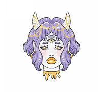 13cmx10.5cm for Three Eyes Monster Girl Car Stickers Vinyl Anime Creative Decal