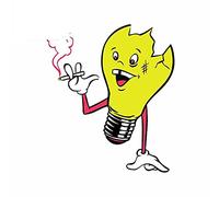 13cmx11.1cm for Broken Bulb Anime Car Stickers Personality Motorcycle Decal Windshield Windows