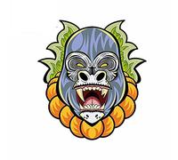 13cmx11.7cm for Open Mouth Gorilla Green Leave Car Sticker Surfboard Occlusion Scratch