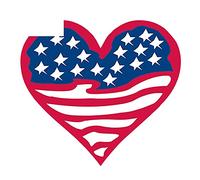 13cmx11.8cm American Flag Heart Funny Car Reflective Decal Stickers for Car Head