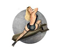 13cmx11.9cm for Pin up Bombs Away World War II Car Stickers Creative
