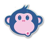13cmx11cm 3D Cheeky Monkey Vinyl Sticker Car Window Trunk Decal Cute Animal Car