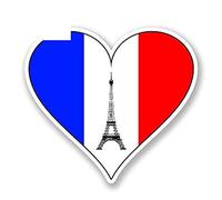 13cmx11cm I Love Paris France Decal Eiffel Tower Heart Waterproof Decal Auto Motor
