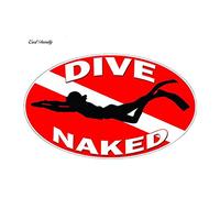 13cmx12.1cm Scuba Dive Naked Sticker Flag Diver Down Decal Car Truck Tank