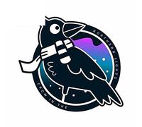 13cmx12.3cm for Crow in Northern Lights Windshield Car Stickers Trunk Decal Occlusion