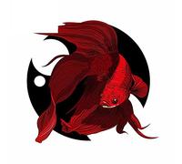 13cmx12.4cm for A Red Betta Fish Car Stickers Personality Tuning Decoration Suitcase