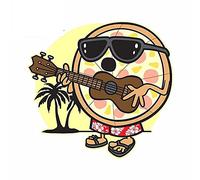13cmx12.4cm for Hawaiian Pizza Guitar Beach Car Stickers Occlusion Scratch Decal Air