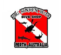 13cmx12.5cm for Big Sunken Butt Diver Car Stickers Refrigerator Trunk Decal Scratch