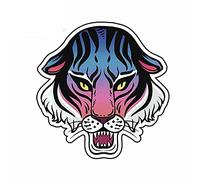 13cmx12.6cm for Aggressive Angry Bengal Tiger Waterproof Surfboard Graphics Car Stickers Anime