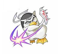 13cmx12.6cm for Fighting Penguins Decal Cartoon Surfboard Car Stickers Windows Waterproof Motorcycle