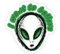 13cmx12.6cm I Want to Believe UFO Decal Car Motorcycle Sticker Waterproof Window