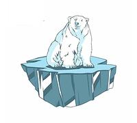 13cmx12.8cm for Polar Bear Winter Ice Bumper Van Car Stickers Air Conditioner