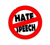 13cmx12.9cm for Ban Hate Speech Van Car Stickers Trunk Scratch Proof Cartoon