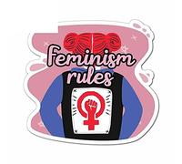 13cmx12cm for Feminism Rules OEM Funny Car Stickers Windshield Bumper Windows Waterproof Anime