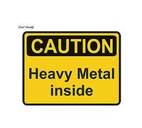13cmx13cm Car Styling Waterproof Caution Heavy Metal Inside Warning Decal Bumper Danger Loud
