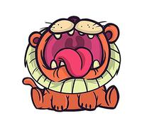 13cmx13cm for Comic Lion Baby Yawning Fine SUV Car Stickers DIY Occlusion Scratch