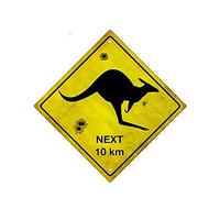 13cmx13cm Kangaroo Souvenir Road Sign Car Stickers Car Styling Vinyl Decal Personality Waterproof