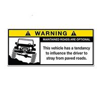 13cmx5.6cm Warning Roads Option Decal Window Trunk Bumper Decal Funny Offroad Reflective