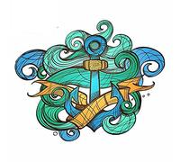 13cmx6.3cm for The Ships Anchor and Crab Funny Car Stickers Repair Decal