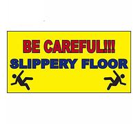 13cmx6.5cm for Be Careful Slippery Floor Safety Logo Car Stickers Vinyl JDM