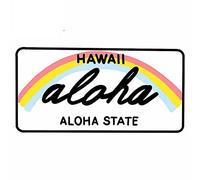 13cmx6.7cm for Vintage Hawaii License Aloha Trunk Car Sticker Personality Windshield Decal