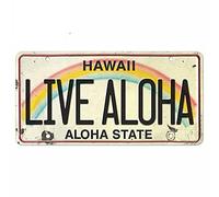 13cmx6.7cm for Vintage Hawaii License Aloha Trunk Car Sticker Personality Windshield Decal
