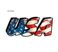 13cmx6cm American Flag USA Lettering Vinyl Decal Funny Car Stickers Decal for Car