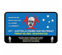 13cmx7.9cm for ACT Zombie Hunting Permit Fine Decal Waterproof Car Stickers Vinyl