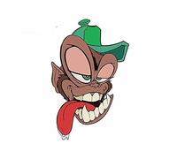 13cmx8.6cm for Crazy Monkey Anime Windows Car Stickers Refrigerator Windshield Decal Van