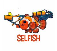 13cmx8.7cm for Selfish Clownfish Gun Car Stickers Personality Cartoon Motorcycle RV Bumper