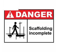 13cmx8.9cm Danger Sign Scaffolding Incomplete Decal Window Door Car Stickers Waterproof Sunscreen