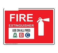 13cmx9.1cm for Fire Extinguisher Use on All Fires A B C Sign