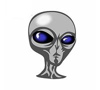 13cmx9.3cm for Boss Grey Alien RV Decal Occlusion Scratch Windshield Car Sticker