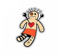 13cmx9.5cm for Voodoo Doll Folk Magic Heart Needle Anime Car Stickers Vinyl