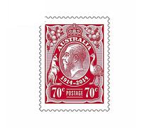 13cmx9.6cm for King George V Centenary of Stamps Australia Post Fashion Decal