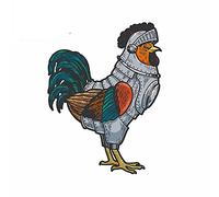13cmx9.6cm for Rooster Cock in Knight Armor Sketch Motorcycle Vinyl Car Sticker