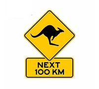 13cmx9.8cm for Kangaroos Next.100 Km Car Stickers and Decals Waterproof Fashion