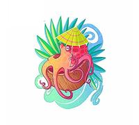 13cmx9.8cm for Octopus On The Beach Decal Personality Car Sticker Car Door