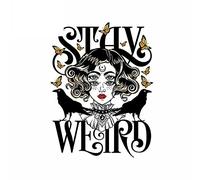 13cmx9.8cm for Rose and The Ravens Stay Weird Car Stickers Graffiti Sticker