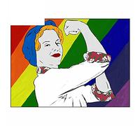 13cmx9.9cm for Betty The Bomb Girl LGBT Rainbow Refrigerator Car Stickers Surfboard