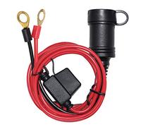 13FT 12V Female Cigarette Lighter Socket Battery Eyelet Ring Terminal 12volt Extension Cord Outlet Adapter Plug Power Supply Car Electrical Dc Cigarettes Charger Accessory Connector Kit 15Fuse (6FT)