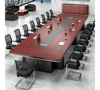 13ft Modern Conference Table for 14-16 People Rectangular Office Meeting Table with 2 Cable Grommets Ideal for Boardroom & Seminar Rooms Stylish Red Design