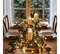 13ft Twinkling Tree Fairy Light Olive Vine Garland Fairy Light Olive Vine, Pre-Lit Artificial Tree Greenery with 40 LED Bulb Battery Operated for Table Christmas Decorations Mantel Fireplace Home