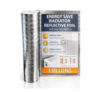 13ft x 1.65ft - Radiator Foil Energy Saving Insulation Roll 5m x 50cm - 1 Large Pack to Cut in Panels for Enhance Heat Efficiency - Heat Deflector for Home Heating Money Save