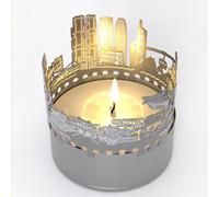 13gramm Hong Kong skyline candle votive gift souvenir, 3D stainless steel silhouette for a tea light inclusive greeting card