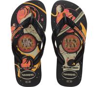 (13K UK, Black) Havaianas Kids Top Holographic Graphic Summer Flip Flops Sandals - Black